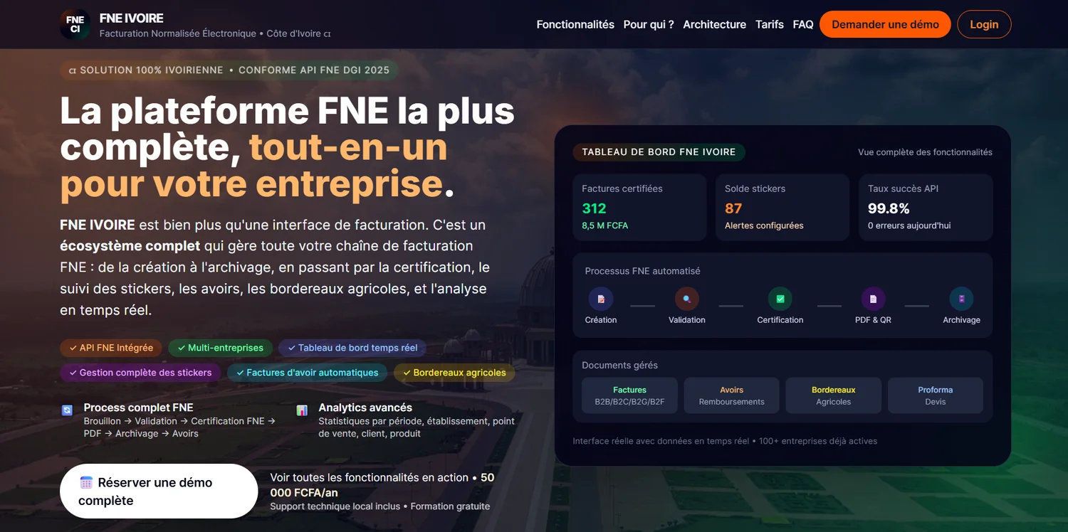 Interface de FNE Ivoire