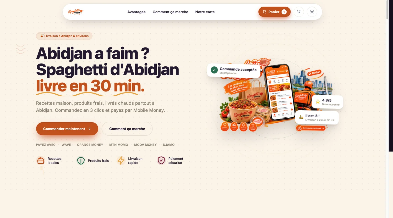 Interface de Spaghetti d'Abidjan